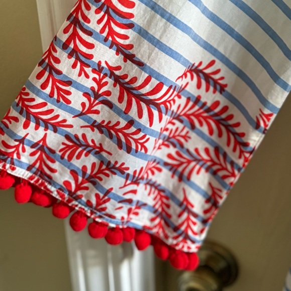 Boden Striped Swimsuit coverup with red accents - Picture 3 of 4